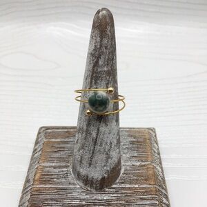 HANDCRAFTED Gorgeous Tree Agate Gold Plated Ring.